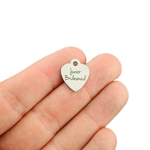 Junior Bridesmaid Stainless Steel Charms - Smaller Size Heart - Exclusive Line - Quantity Options - BFS1938