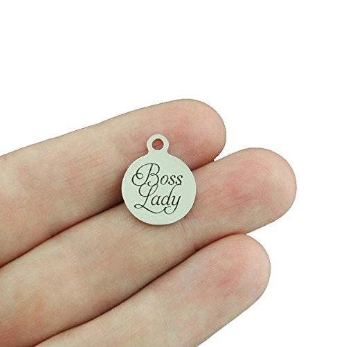 Boss Lady Stainless Steel Charms - Smaller Size - Exclusive Line - Quantity Options - BFS5537 Choose Quantity Bulk 20 Charms Boss Lady Stainless Steel Charms - Smaller Size - Exclusive Line - Quantity Options - BFS5537 Choose Quantity Bulk 20 Charms