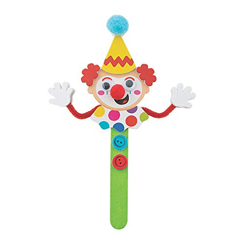 Clown Craft Stick Craft Kit - Craft Kits - 12 Pieces