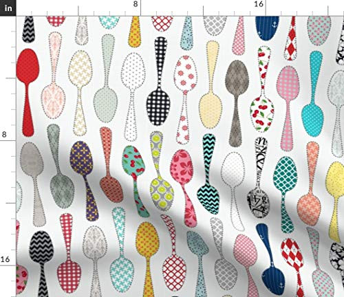 Spoonflower Fabric - Spoon Quilt Kitchen Cottage Chic Printed on Petal Signature Cotton Fabric by The Yard - Sewing Quilting Apparel Crafts Decor
