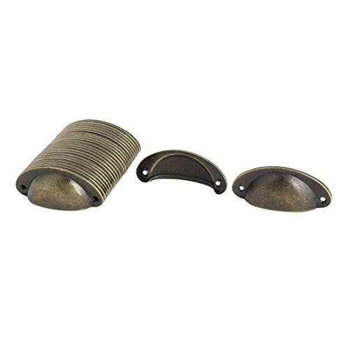 uxcell Retro Style Furniture Cupboard Door Drawer Pull Handle Semicircle Knob 25pcs Bronze Tone