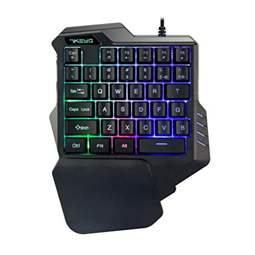 Jiangxinshenghuo G30 One-Handed Mechanical Keyboard 35 Keys LED Backlight Wired USB Single Hand Mini Gaming Keypad