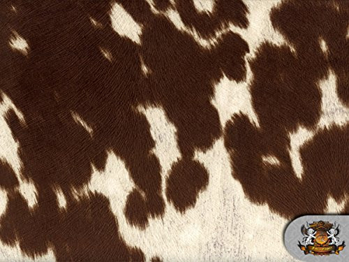 Suede Velvet Fabric Udder Madness Upholstery Cow Print 54 inch Wide Sold by The Yard -DEEP Copper Cream-