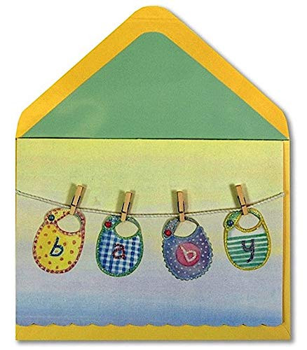 Papyrus Baby Shower Cards Baby Bib On Clothesline 1 Each