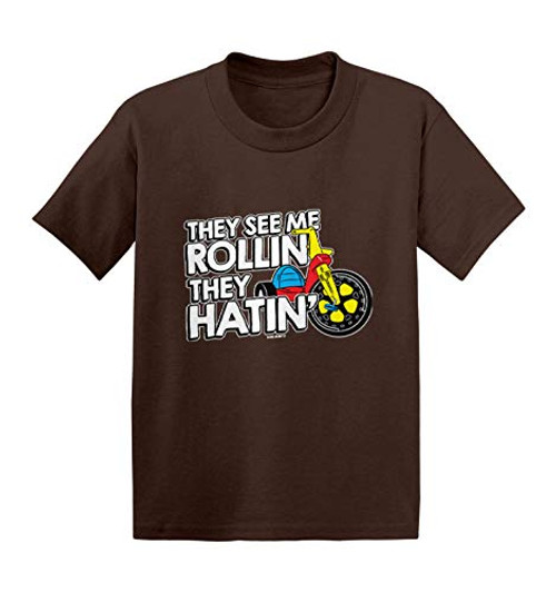 Haase Unlimited They See Me Rollin They Hatin - Funny Infant/Toddler Cotton Jersey T-Shirt -Brown 2T- Haase Unlimited They See Me Rollin They Hatin - Funny Infant/Toddler Cotton Jersey T-Shirt -Brown 2T-