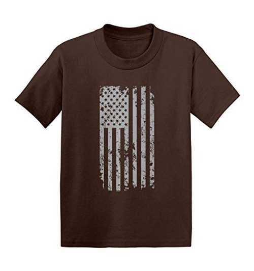 Haase Unlimited Silver American Flag - Military USA Infant/Toddler Cotton Jersey T-Shirt -Brown 5T- Haase Unlimited Silver American Flag - Military USA Infant/Toddler Cotton Jersey T-Shirt -Brown 5T-