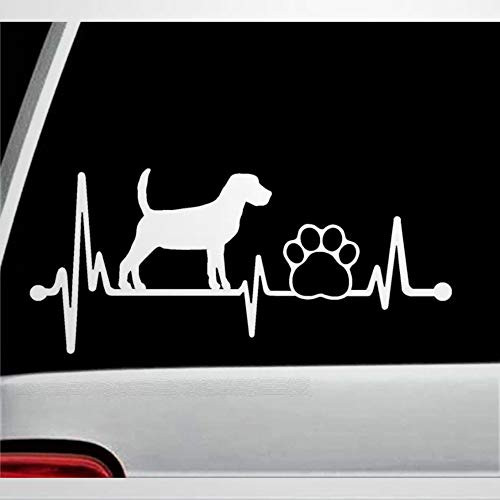 Beagle Dog Paw Heartbeat Lifeline Decal Stickers Car Decal Window Decal Vinyl Decal Die Cut Decals Funny Laptop Stickers Bumper Stickers Present