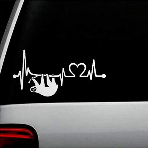 Sloth Decal for Car Window Heartbeat Lifeline Decal Stickers Car Decal Window Decal Vinyl Decal Die Cut Decals Funny Laptop Stickers Bumper Stickers Present