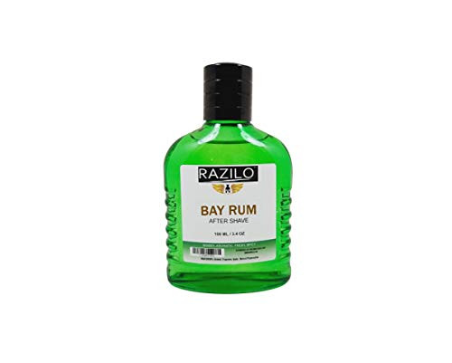 Bay Rum After Shave Splash Liquid for Men 3.4oz / 100ml Green Glass Bottle. -Razilo Bay Rum-