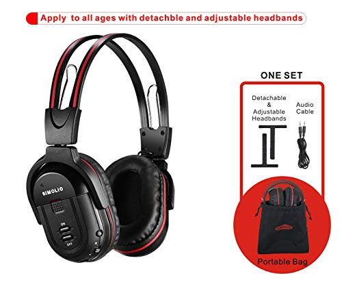 1 Pack of IR Wireless Headphones for Car DVD/TV, 2 Channel Car Headphones for Kids with 3.5mm Aux Cord, Cars Kids Headphones