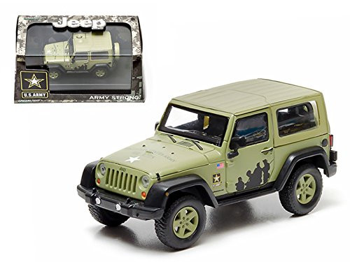 Maisto 2012 Jeep Wrangler U.S. Army Hard Top Light Green With Display Showcase 1/43 Model by Greenlight