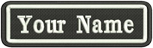 Rectangular 1 Line Custom Embroidered Name Tag Iron / Sew On Patch -ZI-