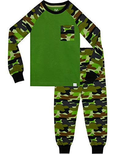 Harry Bear Boys Camouflage Pajamas Size 7 Green