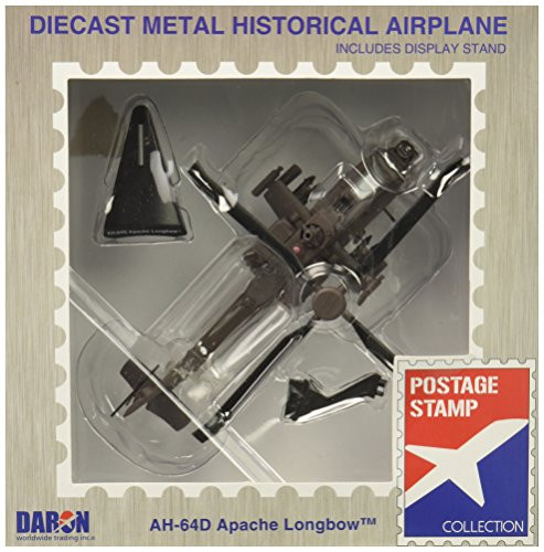 Daron Postage Stamp Boeing AH-64D Apache Longbow 1/100 Scale Diecast Display Model with Stand