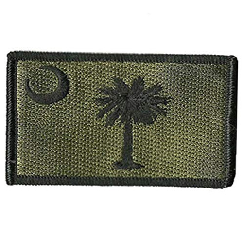 South Carolina States Flag Patches Embroidery Morale Hook Loop SC Emblem Patch HZ55-SC Green South Carolina States Flag Patches Embroidery Morale Hook Loop SC Emblem Patch HZ55-SC Green