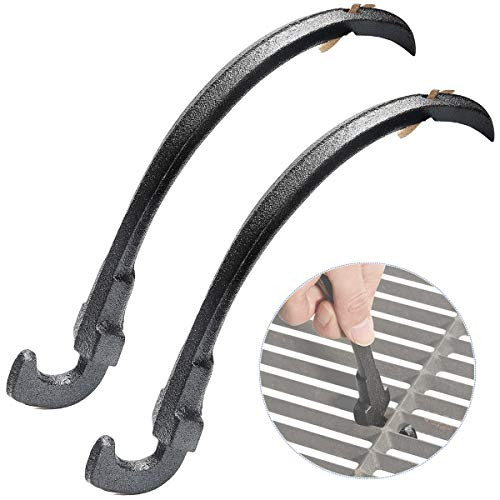 GriAddict 2Pack Grill Grate Lifter BBQ Grate Lifter - Cast Iron Grill Grate Tool for Char-Griller Akorn Grates Traeger Grates  and  Kamado Joe Suitable to Move Even A Heavier Cast Iron Grill Grate