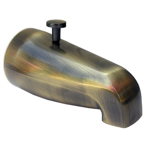 LASCO 08-1053 Bathtub Spout with Rear Lift Diverter, Antique Brass Finish