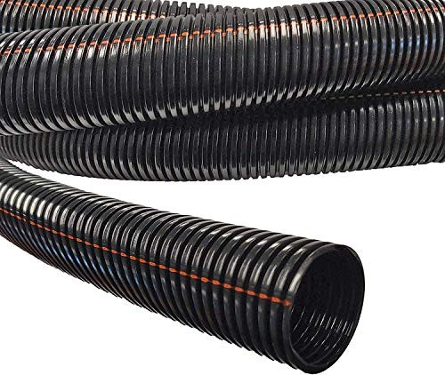 Electriduct 1/4 inch UV Rated Flame Retardant Wire Loom Black Nylon Split Tubing Cable Hose - 50 Feet