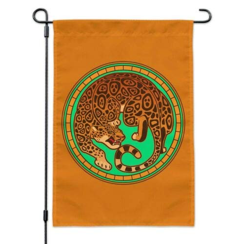 Seasonal Garden Flag 28 x 40 Inch Outdoor Flag Garden Banner Jaguar in Gold Circle Garden Yard Flag