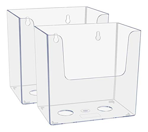 Marketing Holders 5 1/2 inch W Bifold Holder Wall Mount or Countertop Value Pack of 2 Brochure Pamphlet Maps Menu Organizer Catalog Booklet Display Literature Printed Material