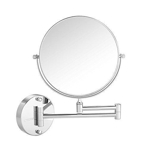 Cozzine Wall Mount Makeup Mirror, 10x Magnifying Two Side Vanity Extendable Bathroom Mirror, Chrome Finish Cozzine Wall Mount Makeup Mirror, 10x Magnifying Two Side Vanity Extendable Bathroom Mirror, Chrome Finish