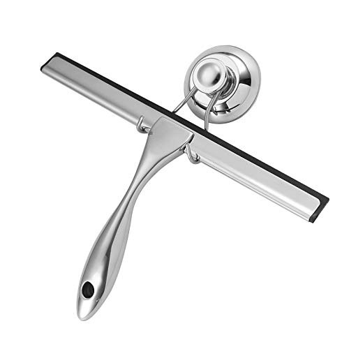Ruiqas Shower Squeegee Glass Squeegee Window Squeegee All-Purpose Squeegee for Bathroom/Kitchen/Car Glass/Mirror/Restaurant Stainless Steel Glass Window Wiper with Suction Hook