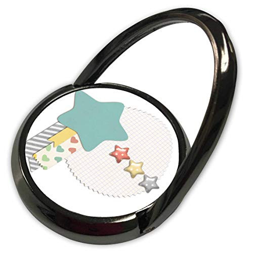 3dRose Cute Stars On Graph Circle with Ribbons Illustration - Phone Rings -phr_328605_1-