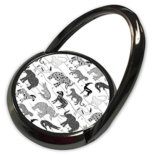 3dRose Black and White Line Art Safari - Phone Rings -phr_335146_1-