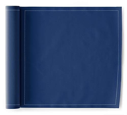 MY DRAP Cloth Washable and Reusable Dinner Napkin - 12.6 x 12.6 in -12 Per Roll Cotton Navy Blue-