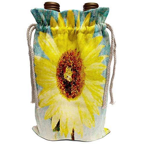 3dRose Patricia Sanders Flowers - Autumn Sunflower Art- Yellow Flowers- Floral - Wine Bag -wbg_47241_1-