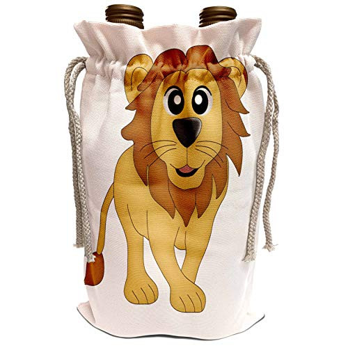 3dRose Anne Marie Baugh - Jungle - Cute Yellow and Orange Lion Illustration - Wine Bag -wbg_222522_1- 3dRose Anne Marie Baugh - Jungle - Cute Yellow and Orange Lion Illustration - Wine Bag -wbg_222522_1-
