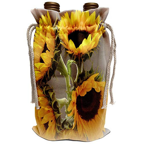 3dRose Patricia Sanders Flowers - Yellow Sunflowers Bouquet- Flowers- Floral photography - Wine Bag -wbg_37535_1-
