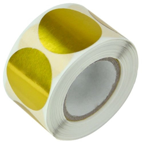 1 inch Gold Round Circle Color Code Dot Inventory Labels Stickers -300 Labels - 1 roll-