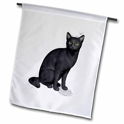 3dRose fl_38679_1 Black Cat Garden Flag 12 by 18-Inch 3dRose fl_38679_1 Black Cat Garden Flag 12 by 18-Inch
