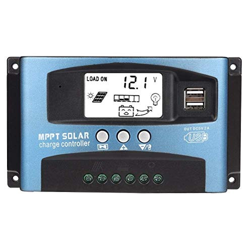 Enrilior MPPT 40A Solar Charge Controller Dual USB LCD Display 12V 24V-40A-