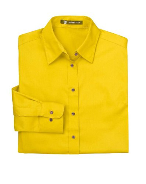 Harriton Ladies Long-Sleeve Twill Shirt-XL SUNRAY YELLOW M500W