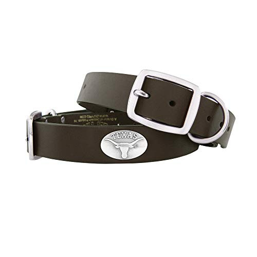ZEP-PRO Texas Longhorns Brown Leather Concho Dog Collar X-Large
