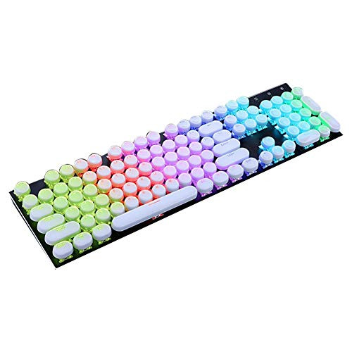QuyWin 104Pcs PBT Keycaps Set Custom Keycaps Key Caps Translucent Key Cap Cover Mechanical Keyboard Keycaps Replacement for Mechanical Game Keyboard White Circle