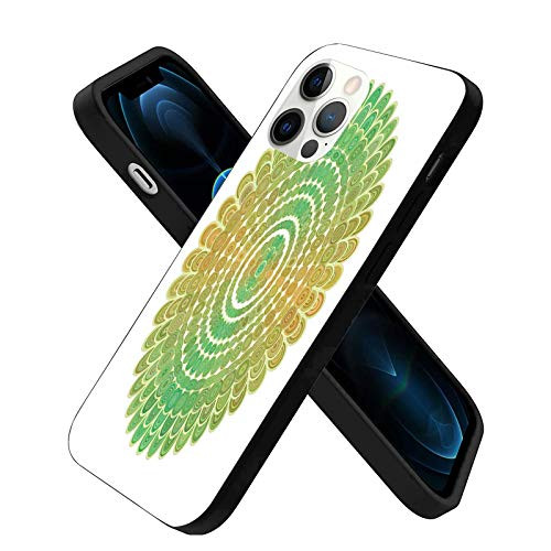 Compatible with iPhone 12 pro max Series CaseOrnamental Ethnic Asian Illustration with Circle and Scale Pattern Oriental for iPhone 12 pro max 6.7inch -2020-
