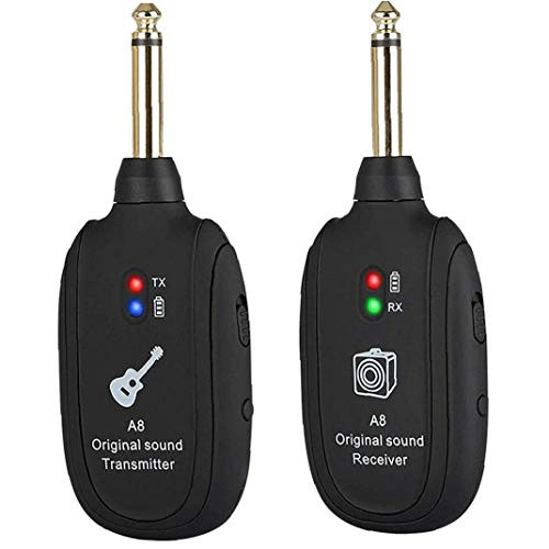 Wireless Guitar System UHF Wireless Guitar Audio Transmitter Receiver Black 20Hz-20kHz for Electric Guitar Bass Violin