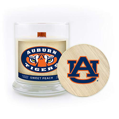 Worthy Promo NCAA Scented Candle 8 Oz Soy Wax Wood Wick and Lid Auburn Tigers -Sweet Peach- Worthy Promo NCAA Scented Candle 8 Oz Soy Wax Wood Wick and Lid Auburn Tigers -Sweet Peach-