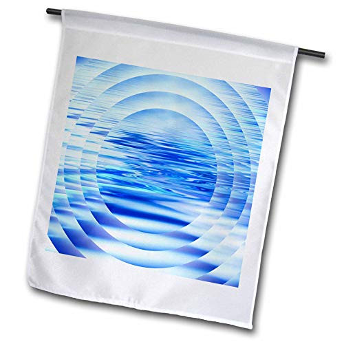 3dRose Lens Art by Florene - Digital Painting - Image of Circles of Blue Water Abstract - 12 x 18 inch Garden Flag -fl_300677_1- 3dRose Lens Art by Florene - Digital Painting - Image of Circles of Blue Water Abstract - 12 x 18 inch Garden Flag -fl_300677_1-