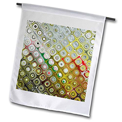 3dRose Lens Art by Florene - Abstract Designs - Image of Cool Circles in Silver Red and Gold Glass - 12 x 18 inch Garden Flag -fl_307715_1- 3dRose Lens Art by Florene - Abstract Designs - Image of Cool Circles in Silver Red and Gold Glass - 12 x 18 inch Garden Flag -fl_307715_1-