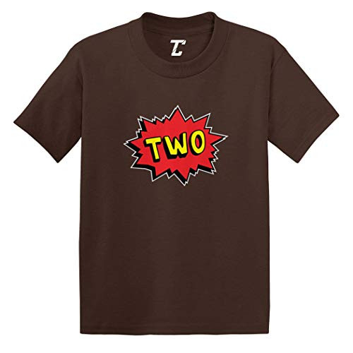 Two Year Old - Birthday Comic Superhero Infant/Toddler Cotton Jersey T-Shirt -Brown 2T- Two Year Old - Birthday Comic Superhero Infant/Toddler Cotton Jersey T-Shirt -Brown 2T-