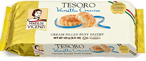 Matilde Vicenzi Tesoro Vanilla Cream Family Size Cream Filled Puff Pastry 4.41 oz Pack of 4