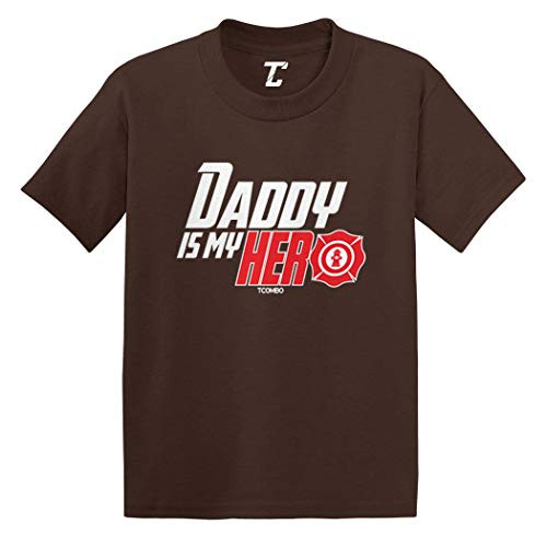 Daddy is My Hero - Firefighter Heroic Infant/Toddler Cotton Jersey T-Shirt -Brown 6 Months- Daddy is My Hero - Firefighter Heroic Infant/Toddler Cotton Jersey T-Shirt -Brown 6 Months-