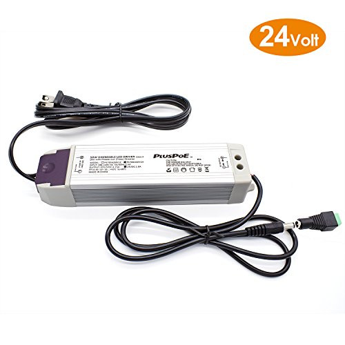 PLUSPOE LED Light Strip 50W Dimmable Driver(2A),Magnetic,110V AC to 24V DC Transformer,Low Voltage Power Supply,Compatible with Lutron and Leviton dimmer, For Kitchens, Cabinets, Bedrooms and More