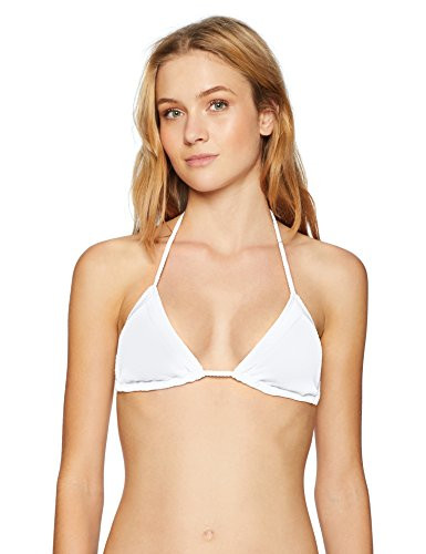 Bikini Lab Juniors Triangle Bikini Bra Swimsuit Top White Small