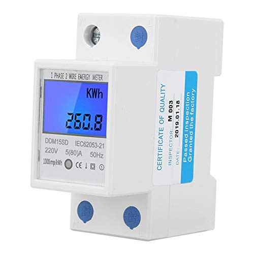 ?2021 New Years Special?Digital Energy Meter Durable 5-80A DDM15SD LCD Backlight Digital Display Single Phase Electronic Energy KWh Meter with LCD Backlight Digital Display