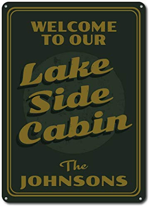 NDTS Lake Side Sign Custom Welcome Sign Lake House Decor Aluminum Metal Sign 12x16 INCHES
